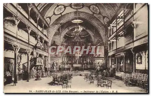 Cartes postales Saint Jean de Luz (Cote Basque) Interieur de l'Eglise