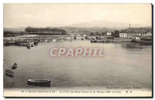 Cartes postales Saint Jean de Luz Le Port les deux Ponts et la Rhune (900 metre)