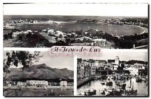 Cartes postales moderne Saint Jean de Luz Toute la baie jusqu'a Socoa La plage et la Rhune Le Port