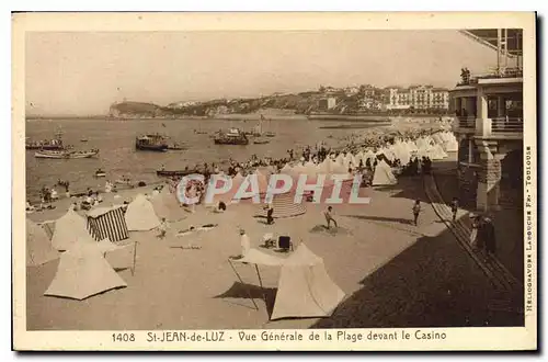 Cartes postales Saint Jean de Luz Vue Generale de la Plage devant le Casino