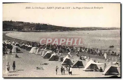 Cartes postales Saint Jean de Luz La Cote Basque La Plage et Coteaux de Bordagain