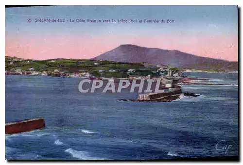 Cartes postales Saint Jean de Luz La Cote Basque vers le Jaizquibel et l'entree du Port