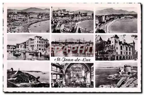 Cartes postales moderne Saint Jean de Luz La Plage et le Casino La Plage et la Rhune Maison de l'Infante Port Maison Lou