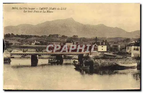 Ansichtskarte AK Saint Jean de Luz La Cote basque Les deux Ponts et la Rhune