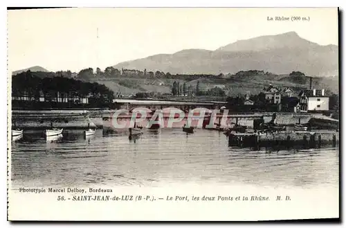 Ansichtskarte AK Saint Jean de Luz Le Port les deux Ponts et la Rhune