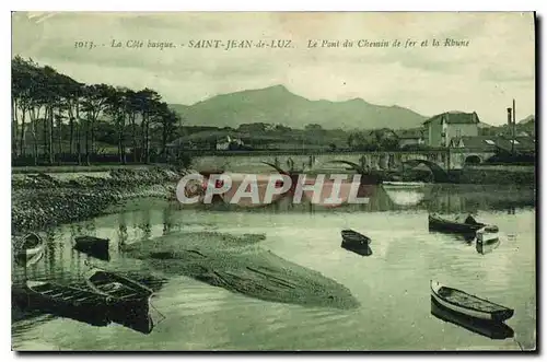 Cartes postales Saint Jean de Luz Cote basque Le Pont du Chemin de fer et la Rhune