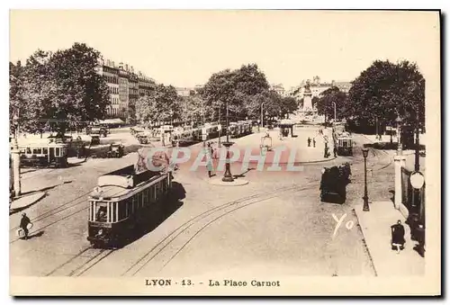 Cartes postales Lyon Place Carnot Tramway