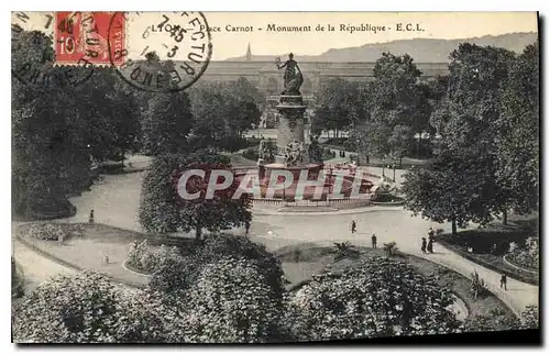 Cartes postales Lyon Place Carnot Monument de la Republique