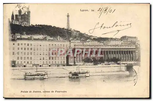 Cartes postales Lyon le 21/08/01 Palais de Justice coteau de Fourviere