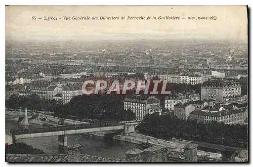 Cartes postales Lyon Vue Generale des Quartiers de Perrache et la Guillotiere