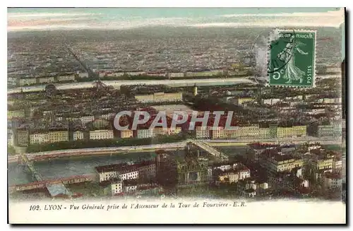 Ansichtskarte AK Lyon Vue generale prise de l'Ascenseur de la Tour de Fourviere