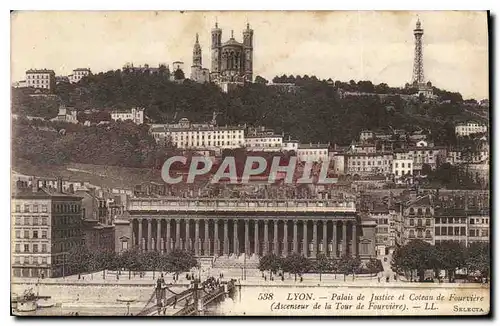 Ansichtskarte AK Lyon Plais de justice et coteau de Fourviere(Ascenseur de la Tour de Fourviere)