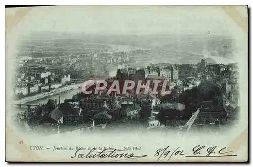 Ansichtskarte AK Lyon Jonction du Rhone et de la Saone