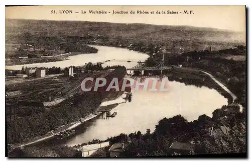Cartes postales Lyon La Mulatiere Jonction du Rhone et de la Saone