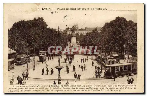 Ansichtskarte AK Lyon Place Carnot et Cours de Verdun Tramway