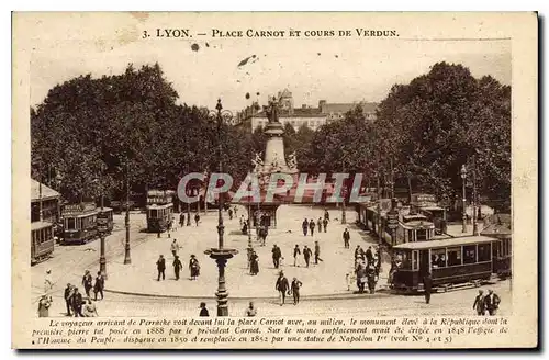 Cartes postales Lyon Place Carnot et Cours de Verdun Tramway