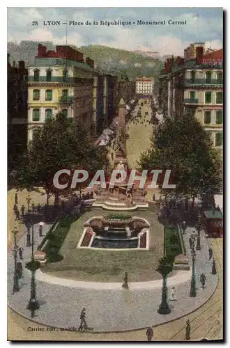 Cartes postales Lyon Place de la Republique Monument Carnot