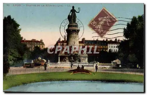 Cartes postales Lyon Statue de la Republique