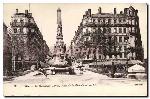 Cartes postales Lyon Le Monument Carnot Place de la Republique