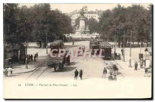 Ansichtskarte AK Lyon Vue vers la Place Carnot Tramways