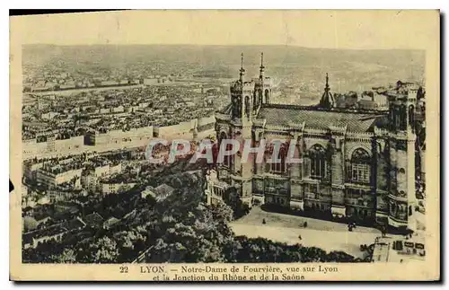 Ansichtskarte AK Lyon Notre Dame de Fourviere vue sur Lyon et la Jonction du Rhone et de la Saone