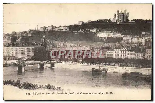 Cartes postales Lyon Pont du Palais de Justice et Coteau de Fourviere