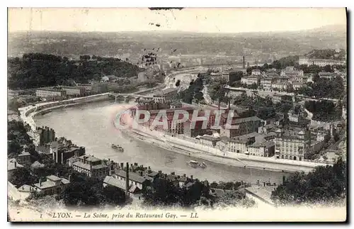 Cartes postales Lyon La Saone prise du Restaurant Gay