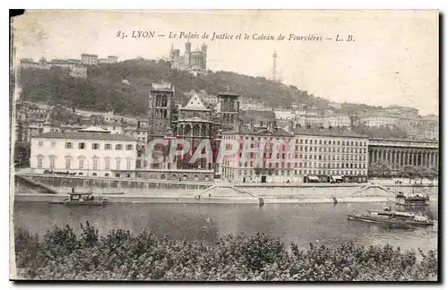 Cartes postales Lyon Le Palais de Justice et le Coteau de Fourvieres