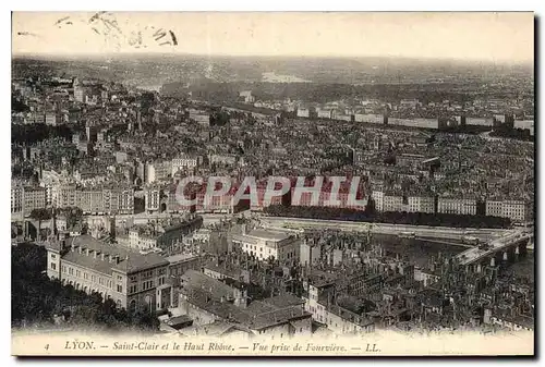 Ansichtskarte AK Lyon Saint Clair et le Haut Rhone Vue prise de Fourviere