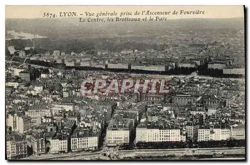 Ansichtskarte AK Lyon Vue generale prise de l'Ascenseur de Fourviere Le Centre les Brotteaux et le Parc