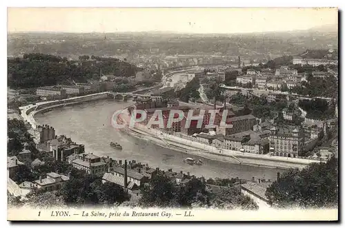 Cartes postales Lyon La Saone prise du Restaurant Gay