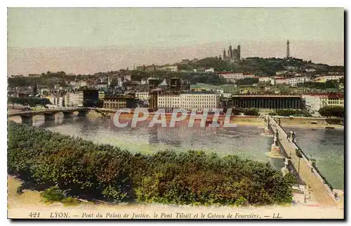 Ansichtskarte AK Lyon Pont du Palais de Justice le Pont Tilsitt et le Coteau de Fourviere