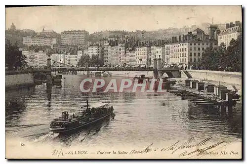 Ansichtskarte AK Lyon Vue sur la Saone Bateau