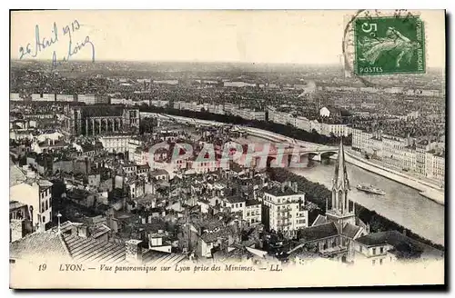 Cartes postales Lyon Vue panoramique sur Lyon prise des Minimes