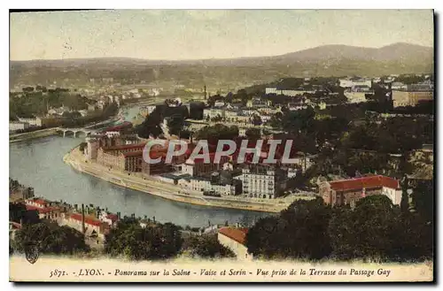 Cartes postales Lyon Panorama sur la Saone Vaise et Serin Vue prise de la Terrasse du Passage Gay