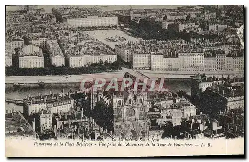 Ansichtskarte AK Lyon Panorama de la Place Bellecour Vue prise de l'Ascenseur de la Tour de Fourvi�res