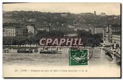 Cartes postales Lyon Perspective du Cours de Midi et Coteau Saint Just