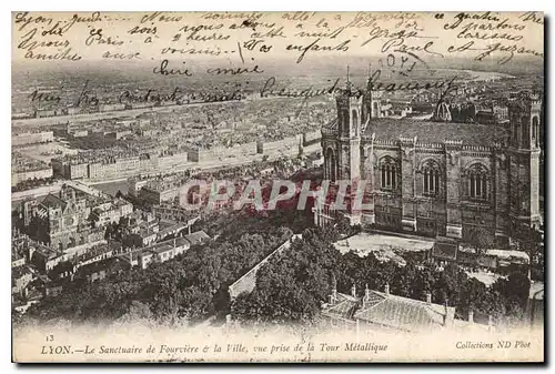 Ansichtskarte AK Lyon Sanctuaire de Fourviere et la Ville vue prise de la Tour Metallique