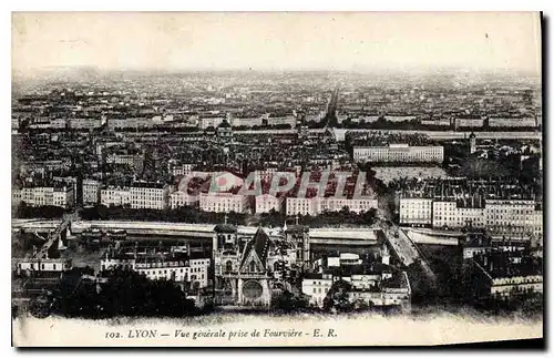 Cartes postales Lyon Vue generale prise de Fourviere