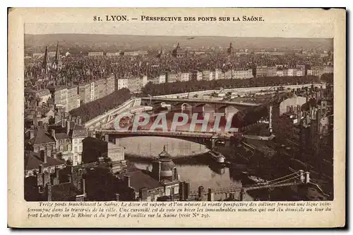 Ansichtskarte AK Lyon Perspective des ponts sur la Saone