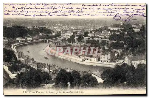 Ansichtskarte AK Lyon Vue sur la Saone prise du Restaurant Guy