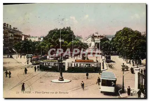 Cartes postales Lyon Place Carnot vue de Perrache Tramway