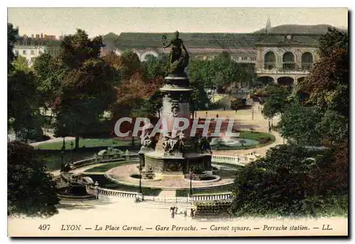 Ansichtskarte AK Lyon La Place Carnot Gare Perrache