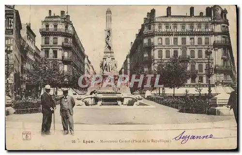 Cartes postales Lyon Monument Carnot (Place de la Republique)