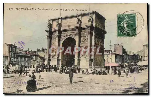 Ansichtskarte AK Marseille La Place d'Aix et l'Arc de Triomphe