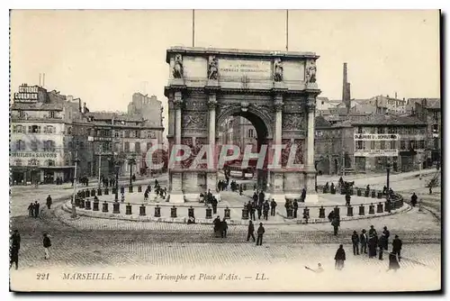 Ansichtskarte AK Marseille Arc de Triomphe et Place d'Aix