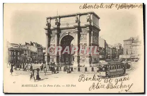 Ansichtskarte AK Marseille La Porte d'Aix Tramway