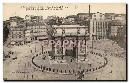 Cartes postales Marseille La Porte d'Aix et Grand Chemin d'Aix