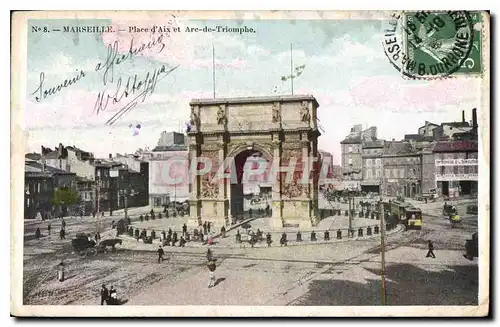 Cartes postales Marseille Place d'Aix et Arc de Triomphe