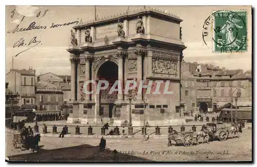 Cartes postales Marseille La Place d'Aix et l'Arc de Triomphe